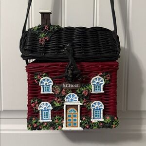 Timmy Woods - School House Wicker Shoulder Bag/Purse - Red/Black - Well Loved